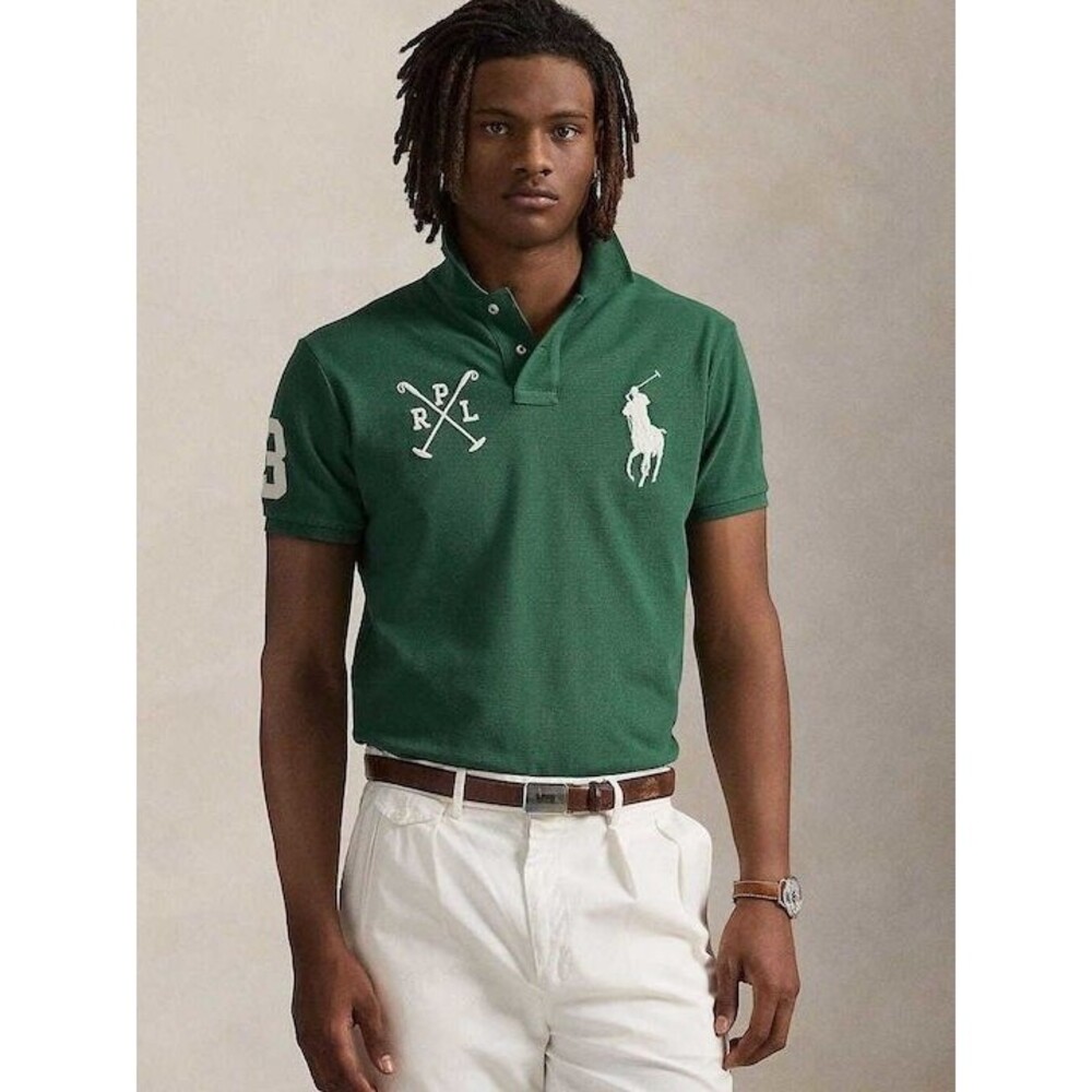 NWT Polo Ralph Lauren Men's Polo Shirt L BIG PONY Custom Slim Fit